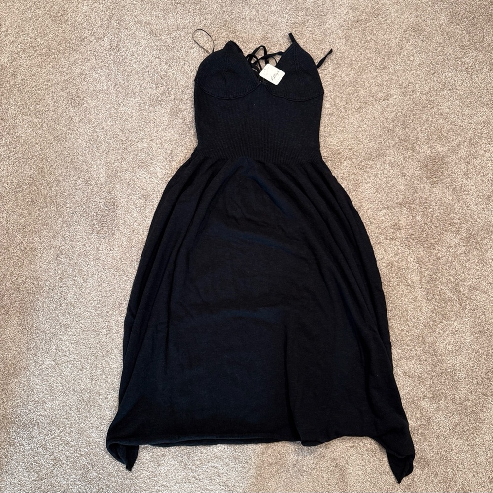 Women’s Free People Tula Sweater Midi Dress Black